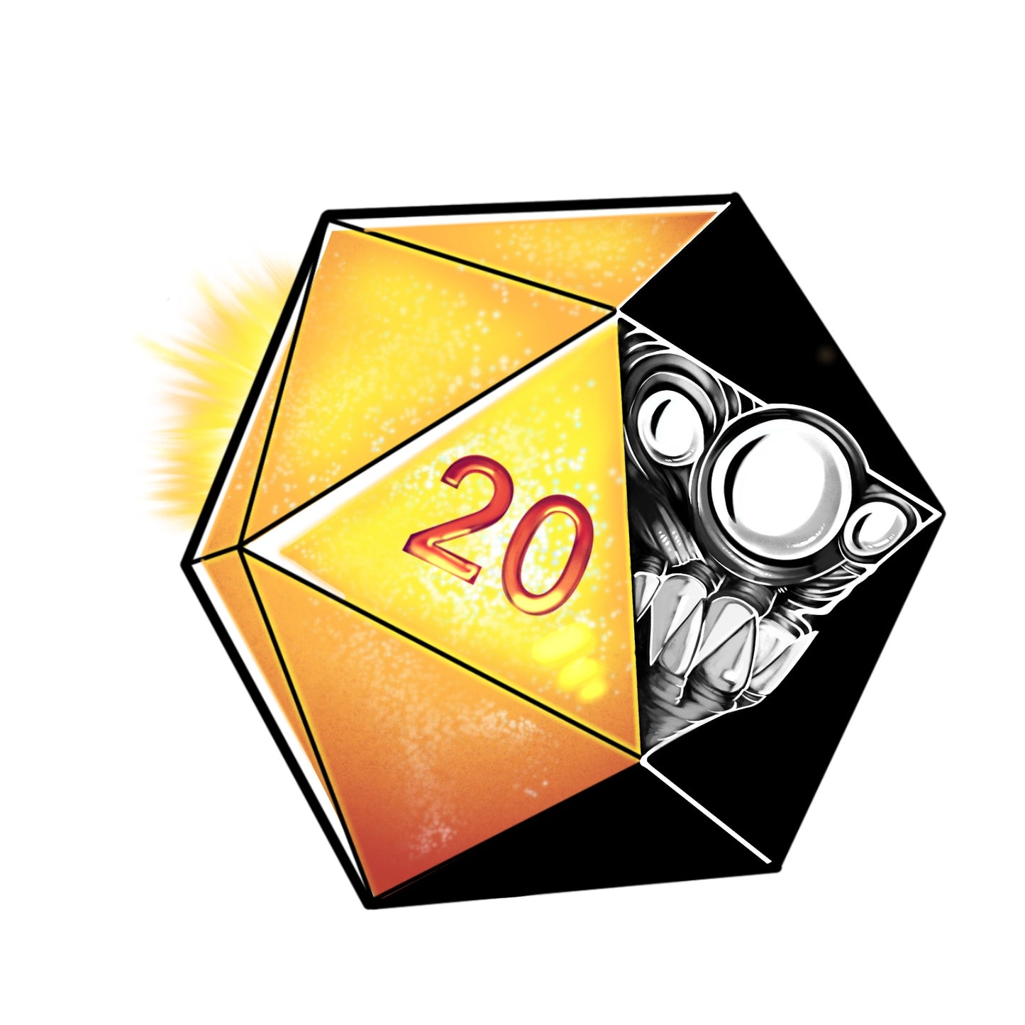 STICKERS: RPG Mimic d20 Dice Sticker | Dungeons & Dragons Inspired Monster Sticker