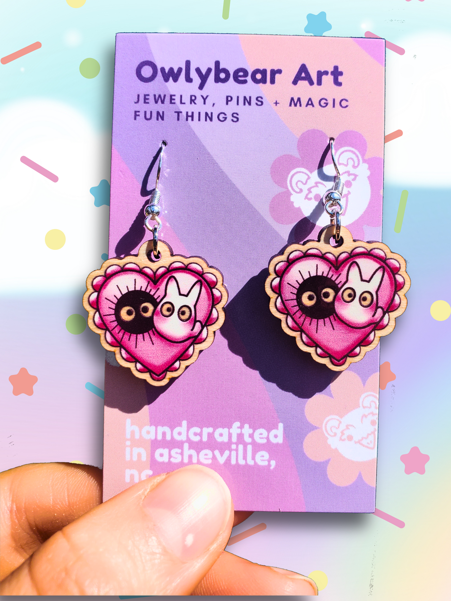 EARRINGS: Soot Heart Wood Dangle Earrings