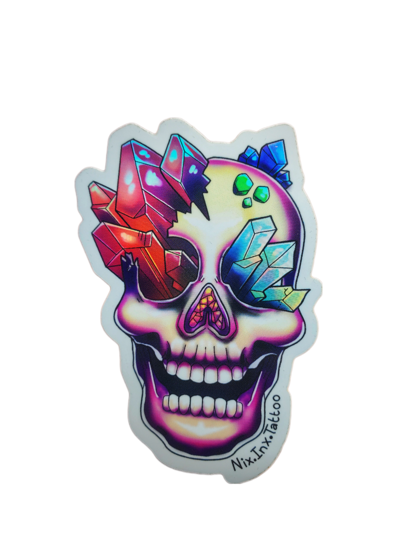 STICKERS: Holographic Magic Crystal Eyes Skull Sticker