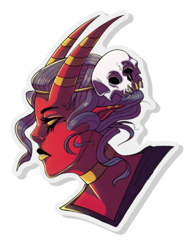 PINS: Demon/Tiefling Fantasy Acrylic Portrait Pin