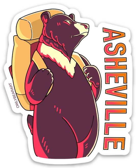 ASHEVILLE: Asheville Backpacking Black Bear Sticker