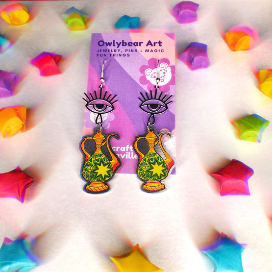 EARRINGS: Genie Lamp Dangle Earrings