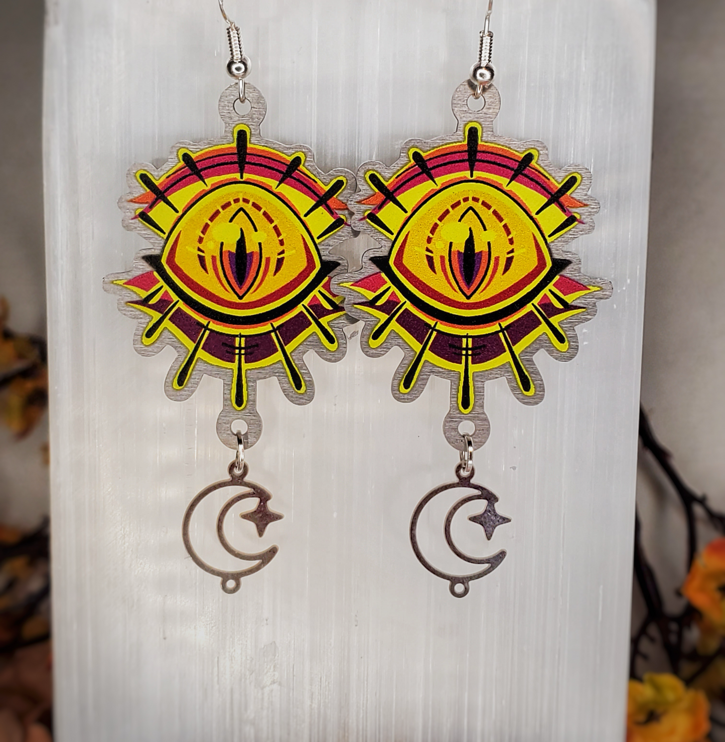 EARRINGS: Mystic Eye Earrings with moon or star charms