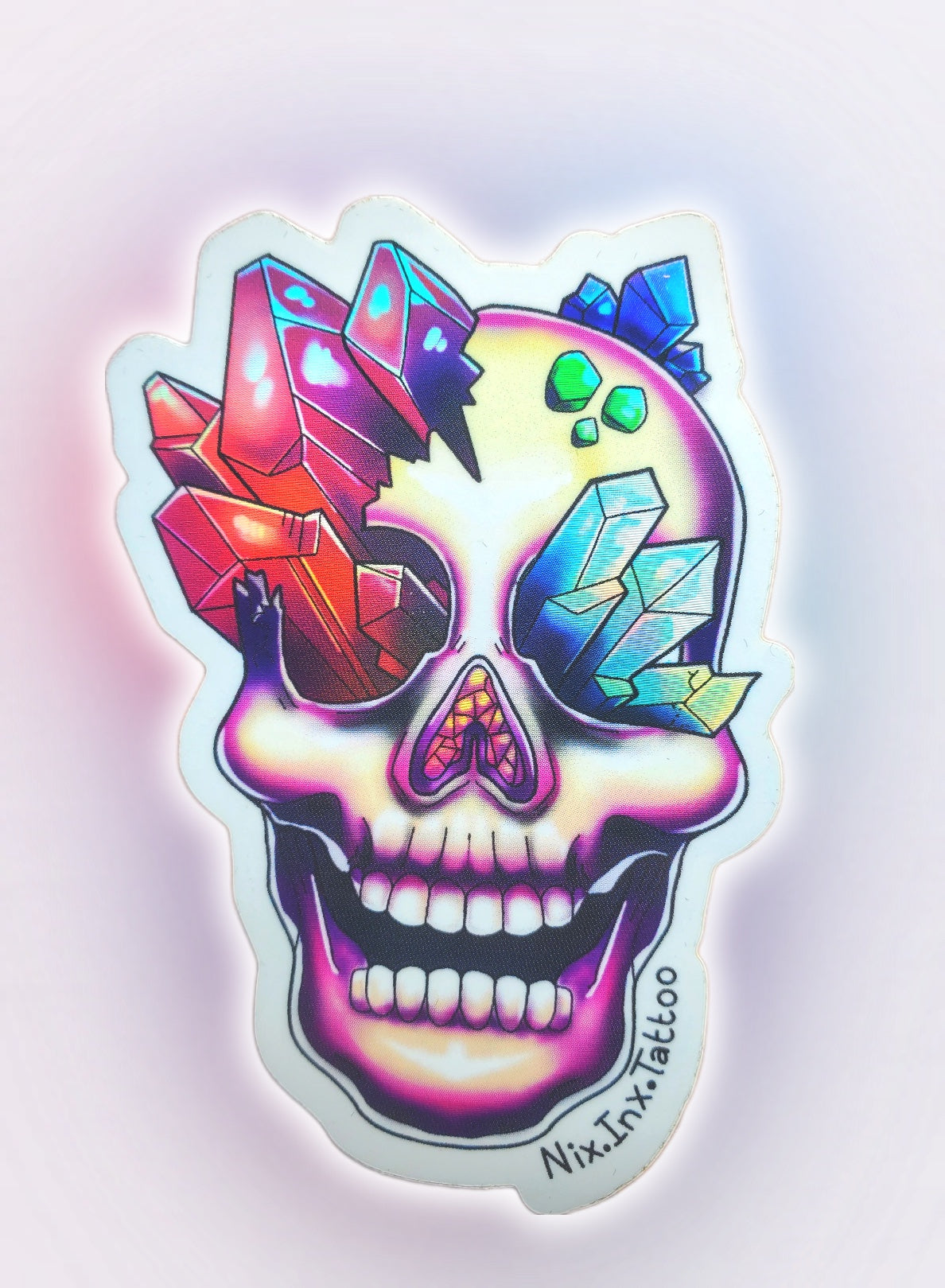 STICKERS: Holographic Magic Crystal Eyes Skull Sticker