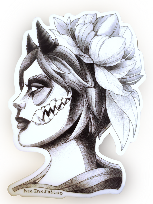 STICKERS: Black and White Monster Woman Sticker