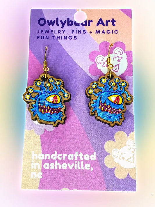 EARRINGS: Beholder Dangle Earrings - D&D, Dungeons and Dragons,TTRPG Monster Accessories