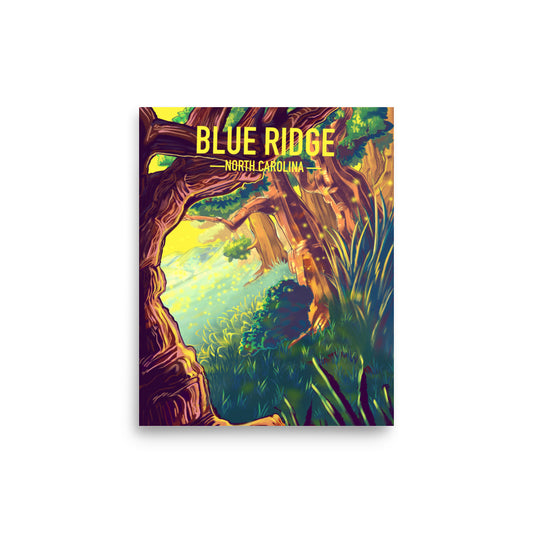 BLUE RIDGE: Vibrant Vistas Illustrated Splendor of the Blue Ridge Mountains in Appalachia 8”x10” Poster